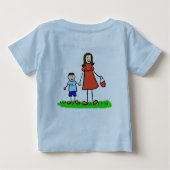 Mommy & Me Tシャツ(ブルネットカスタマイズ – 名前) ベビーTシャツ (裏面)
