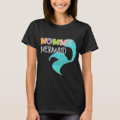 Mommy & Mini Mermaidマッチング親Kid Mom Black Tシャツ (正面)