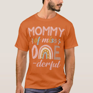 Mommy of Little 恋しく思 Onederful 1th Birthday Boho R Tシャツ