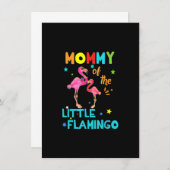 Mommy Of Little Flamingo誕生日Family Shirts Ma 招待状 (正面/裏面)