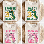 Mommy of the Three-Rex Matching Dinosaur Birthday Tシャツ