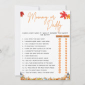 MOMMY OR DADDY赤ちゃんシャワーゲーム小さなカボチャ 招待状 (正面)