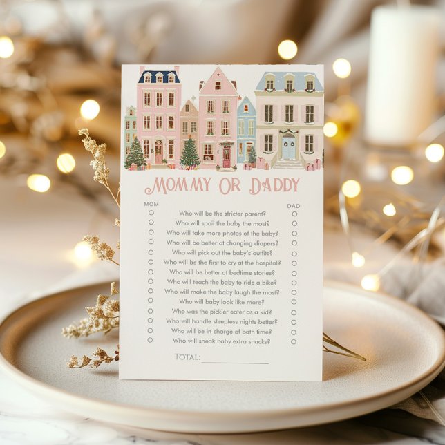 Mommy or Daddy Christmas Village Baby shower game (クリエイターアップロード済み)