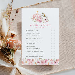 Mommy or Daddy Fall Girl Baby Shower Game