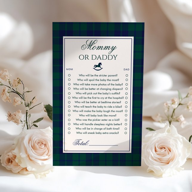 Mommy or Daddy Rocking horse Navy Plaid game (クリエイターアップロード済み)