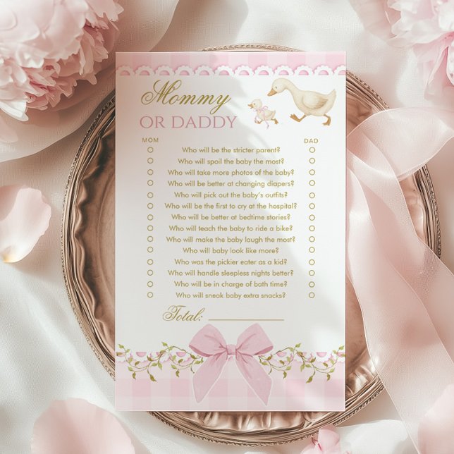Mommy or Daddy Silly Goose Pink Baby Shower game (クリエイターアップロード済み)