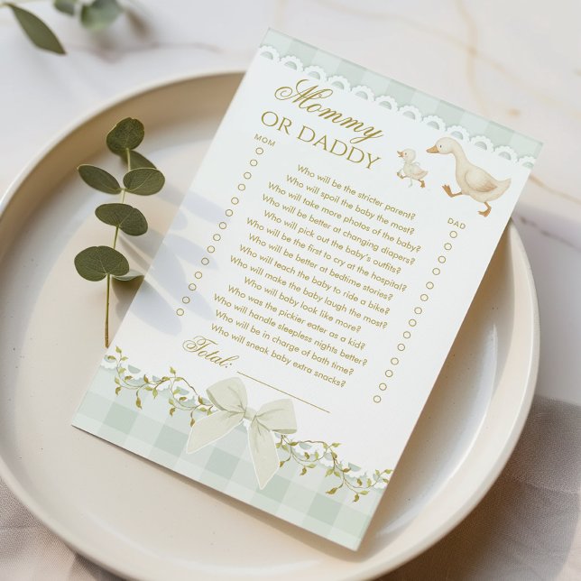 Mommy or Daddy Silly Goose Sage Baby Shower game (クリエイターアップロード済み)