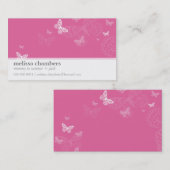 MOMMY PLAYDATEかわいい連絡ピンクモダンの蝶 コーリングカード (正面/裏面)