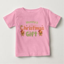 Mommy’s Christmas Gift ベビー服 | かわいいホリデー ベビーTシャツ