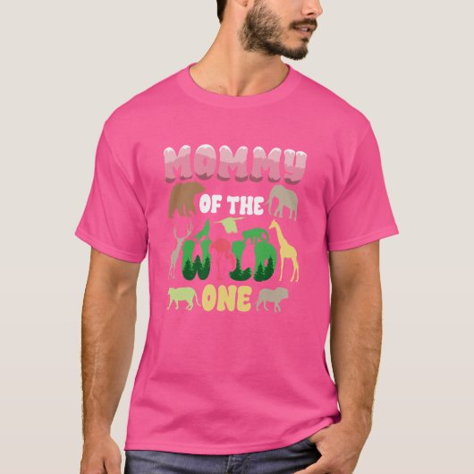 Mommy Safari野生の一動物園の最初の誕生日ジャングルA Tシャツ (正面)