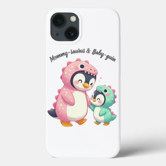 Mommy-Saurus & ベビー-Guin電話ケース Case-Mate iPhoneケース (裏面)