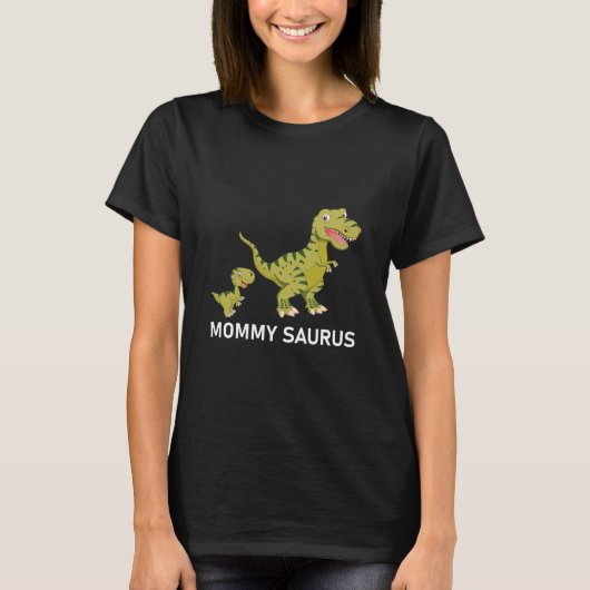Mommy Saurus – 可愛おもしろいい Tシャツ (正面)