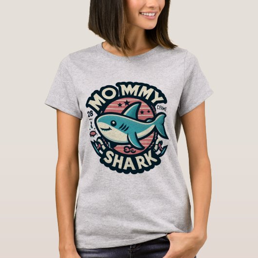 Mommy Shark - Cute and Fun Design Tシャツ (正面)