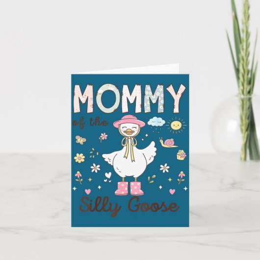 Mommy Silly Goose First Birthday Illustration カード (正面)