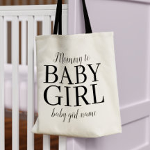 Mommy to Baby Girl 名前 新米ママ トートバッグ