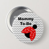 "Mommy To Be"赤いLadybug赤ちゃんシャワーボタン 缶バッジ (正面&裏面)