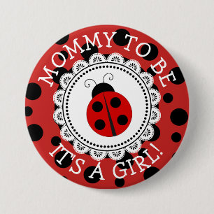 "Mommy To Be"赤いLadybug赤ちゃんシャワーボタン 缶バッジ