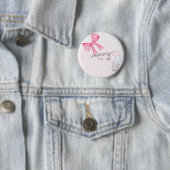 Mommy To Be Baby Shower Button with Pink Bow  缶バッジ (インサイチュ)