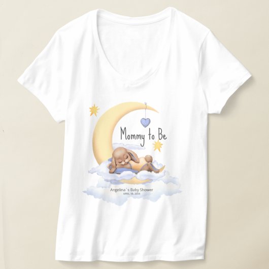 "Mommy to Be" Baby Shower T-Shirts Tシャツ (レイダウン)