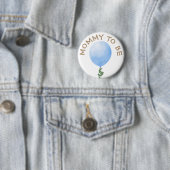 Mommy to be Blue Balloon Baby Showerボタン 缶バッジ (インサイチュ)