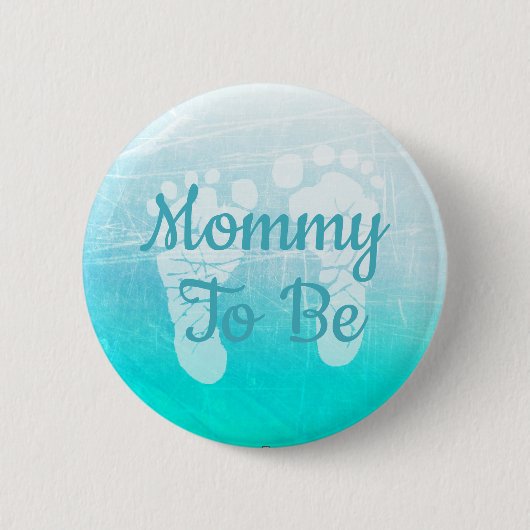 Mommy to be Blue Boy Baby Showerボタン 缶バッジ (正面)