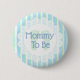 Mommy to be Blue Green Baby Showerボタン 缶バッジ
