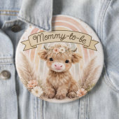 Mommy To Be Boho Rainbow Baby Shower Floral 缶バッジ (インサイチュ)