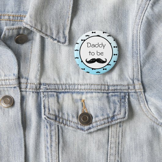 Mommy to be Boy's Baby Shower Mustache 缶バッジ (インサイチュ)