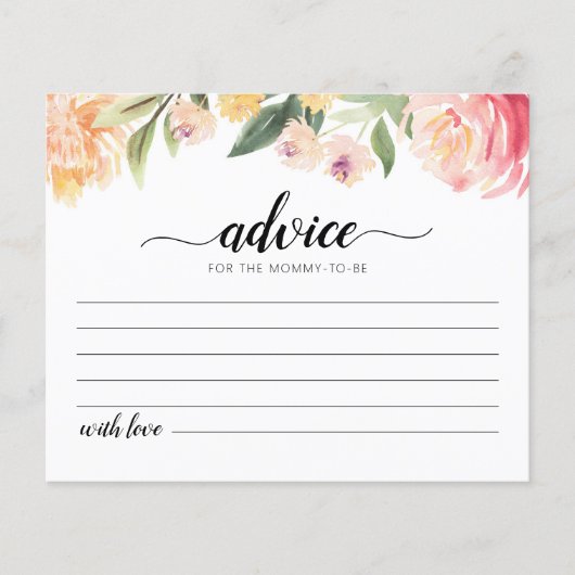 Mommy-to-be-Cardベビーシャワーパーティーのアドバイス (正面)