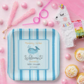 Mommy To Be Cute Whale Baby Shower ペーパープレート (パーティー)