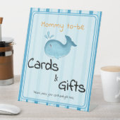 Mommy To Be Cute Whale Baby Shower Cards & Gifts 台座サイン (インサイチュ)