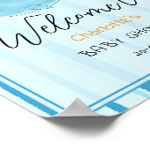 Mommy To Be Cute Whale Baby Shower Welcome ポスター (角)