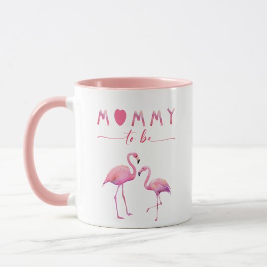 Mommy to Be Flamingo Baby Shower Mug マグカップ (左)