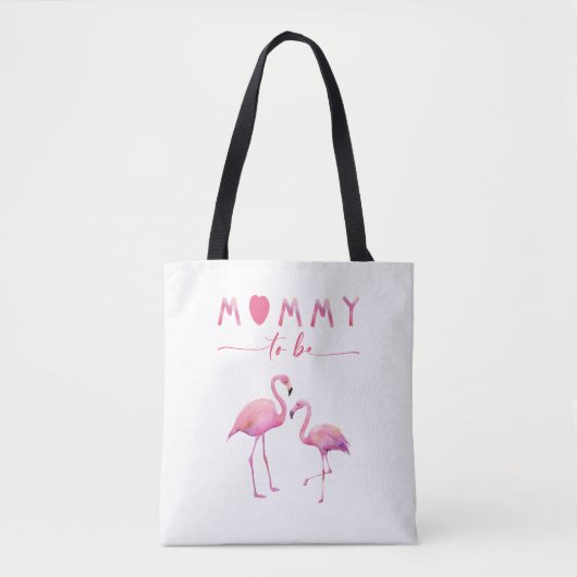 Mommy to Be Flamingo Baby Shower Tote Bag トートバッグ (正面)