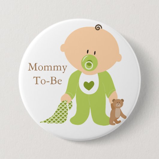 Mommy To Be Greenベビーボタン 缶バッジ (正面)