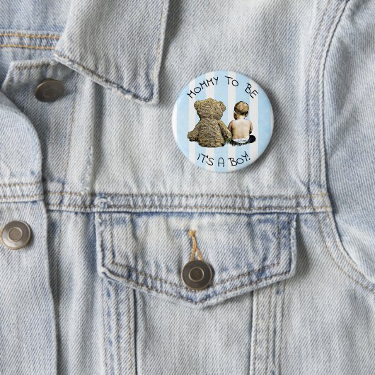 Mommy to be, Its a boy, Baby Shower Button 缶バッジ (インサイチュ)