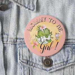 Mommy to Be - It's a Girl! Pink Baby Shower Button 缶バッジ