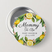 Mommy to be Lemon Citrus Summer Baby Shower 缶バッジ (正面&裏面)