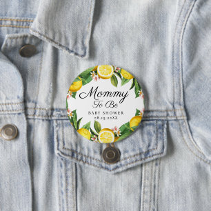 Mommy to be Lemon Citrus Summer Baby Shower 缶バッジ