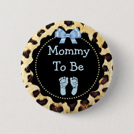 Mommy to be Leopard Print赤ちゃんシャワー 缶バッジ