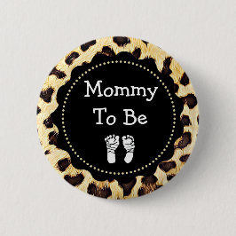 Mommy to be Leopard Print赤ちゃんシャワー 缶バッジ