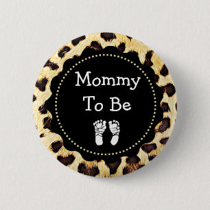 Mommy to be Leopard Print赤ちゃんシャワー 缶バッジ