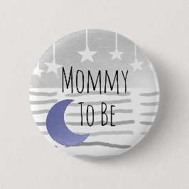Mommy to be stars and Moon Baby Shower 缶バッジ