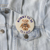 Mommy to be, Teddy Bear赤ちゃんシャワーボタン 缶バッジ (インサイチュ)