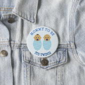 Mommy To Be Twin Boys Blue Baby Showerボタン 缶バッジ (インサイチュ)