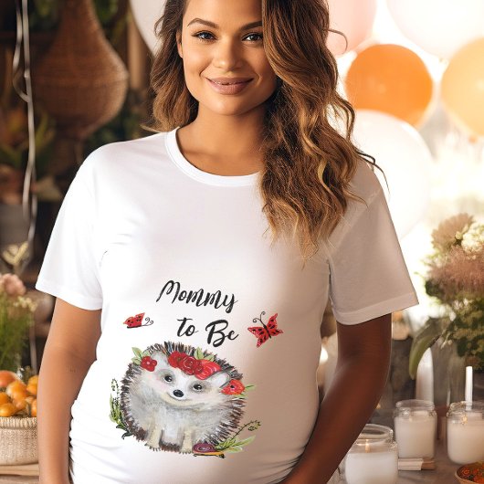 Mommy To Be Woodland Hedgehog Baby Shower プラスサイズTシャツ