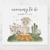 Mommy to be woodland sheep celebration for mom スパークリングワインラベル (シングルラベル)