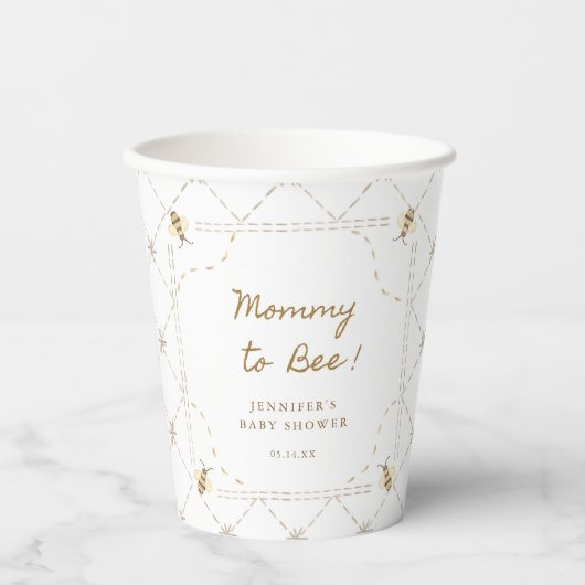 Mommy To Beat Honey Baby Shower 紙コップ (正面)