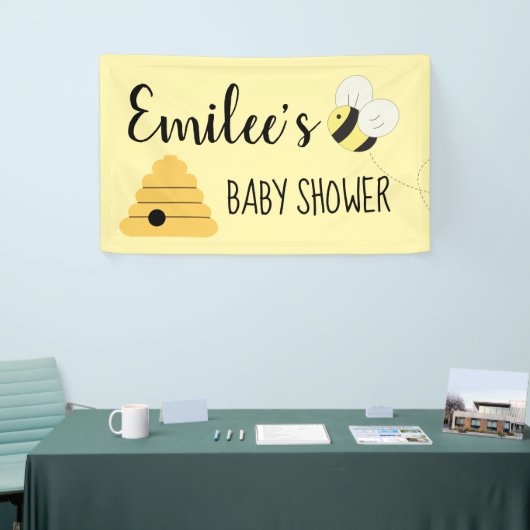 Mommy To Beeのまわりにガールベビーシャワー 横断幕 (トレードショー)