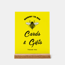 Mommy To Beeトレンディー赤ちゃんシャワーカード&ギフトサイン アクリルサイン